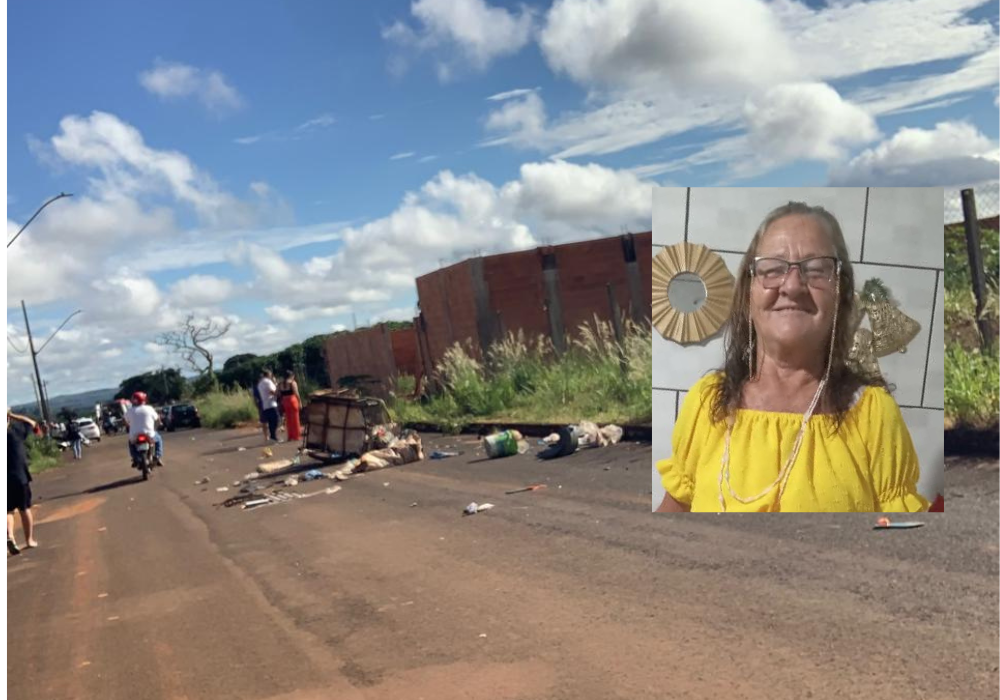 Idosa que trabalhava com reciclagem morre após ser atropelada em Monte Carmelo