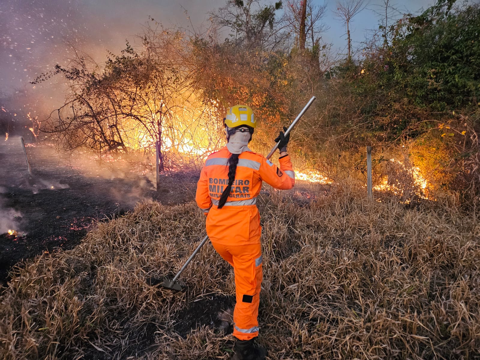 Incêndio em Estrela do Sul já consumiu 140 alqueires de pastagem