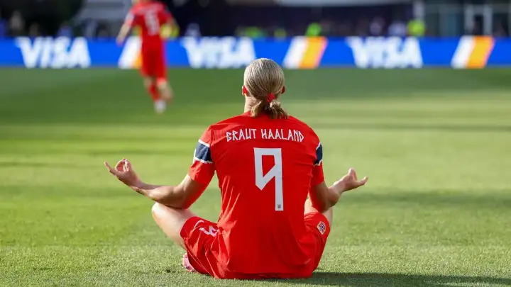 Haaland comemora gol contra o Iraque na Copa do Mundo 2026